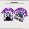 Jujutsu Kaisen Gojo Satoru Maglia a Maniche Corte Stampata 53 # Viola Grafica Anime Abbigliamento Sportivo per Fan Streetwear Casual