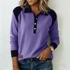 Casual Dames Blouse met Lange Mouwen en Kleurblokken voor Dagelijks Gebruik