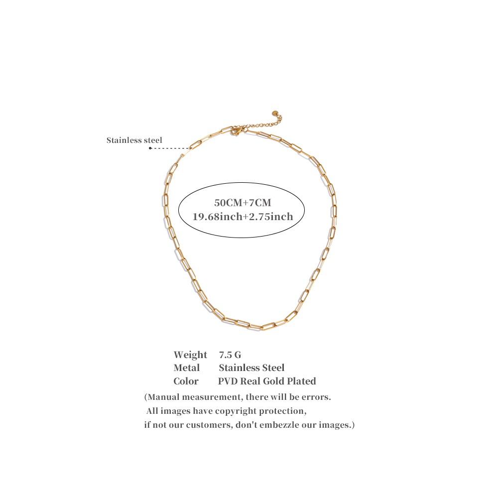 Yhpup Minimalist Stainless Steel Metal Chain Necklace Bracelet Bangle for Women 18K PVD Plated Golden Fashion Jewelry