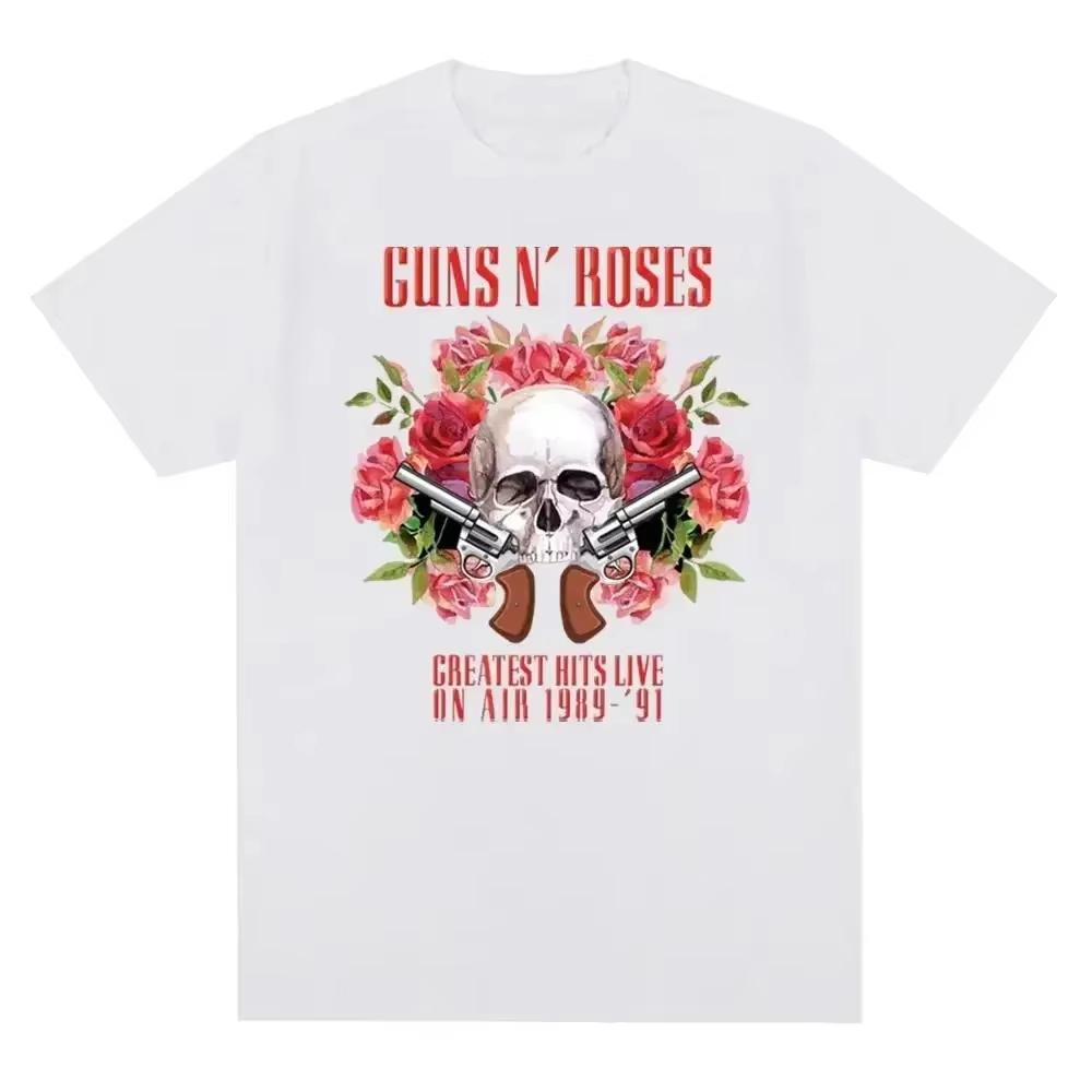 2026 HOT SALE Guns N Roses Graphic Print T Shirt Vintage Rock Band Streetwear Short Sleeve Fashion Crew Neck T Shirt Men Women Tshirt Unisex Tee Top