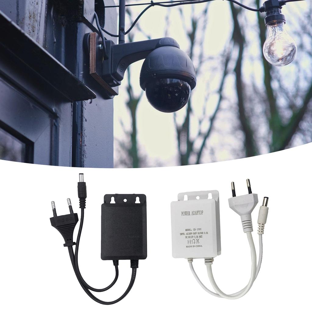 Dustproof Waterproof External Power Adapter AC100 240V to DC12V 2A for Outdoor Use Safety Protections