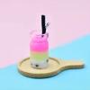 Hot Sale Bulk Stock Resin Jewelry Earring Keychain DIY Accessories Milk Bubble Tea Design Glass Bottle Charm for Souvenir Use