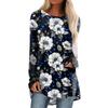 Dames Mode Casual Lange Mouw Print Ronde Hals Pullover Top Blouse