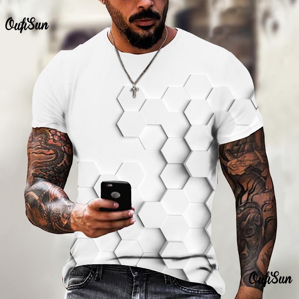 3D tričko pro muže Móda Hip Hop Topy do O Krátký rukáv Abstraktní Harajuku Pánská trička Nadměrná trička Košile Muž Oblečení
