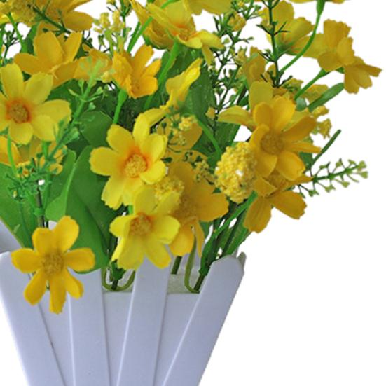 Artificial Flower Weather Resistant Easy To Remain Plastic Marguerite Decorative Faux Flower Bonsai for Balcony