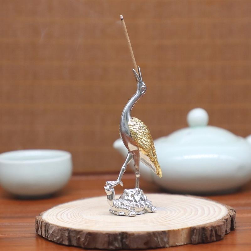 Zen Tortoise and Crane Incense Holder Household Aromatherapy Stove Mini Tea Ceremony Ornament Sandalwood Burners