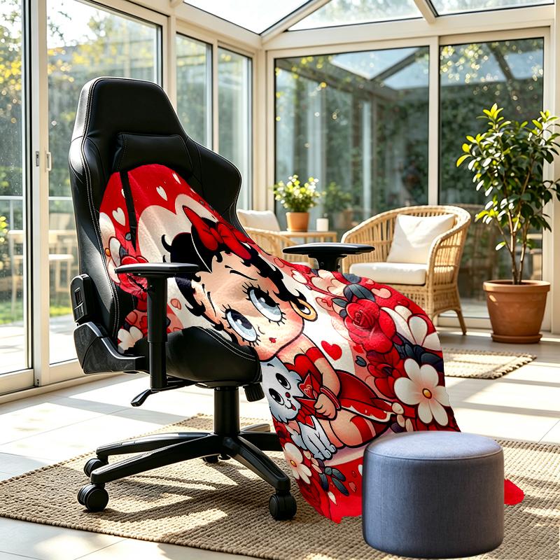 Betty Boop Print Blanket - Soft & Comfortable, for Bedroom, Travel, Sofa, Home Decoration - Birthday Christmas Gift for Friend