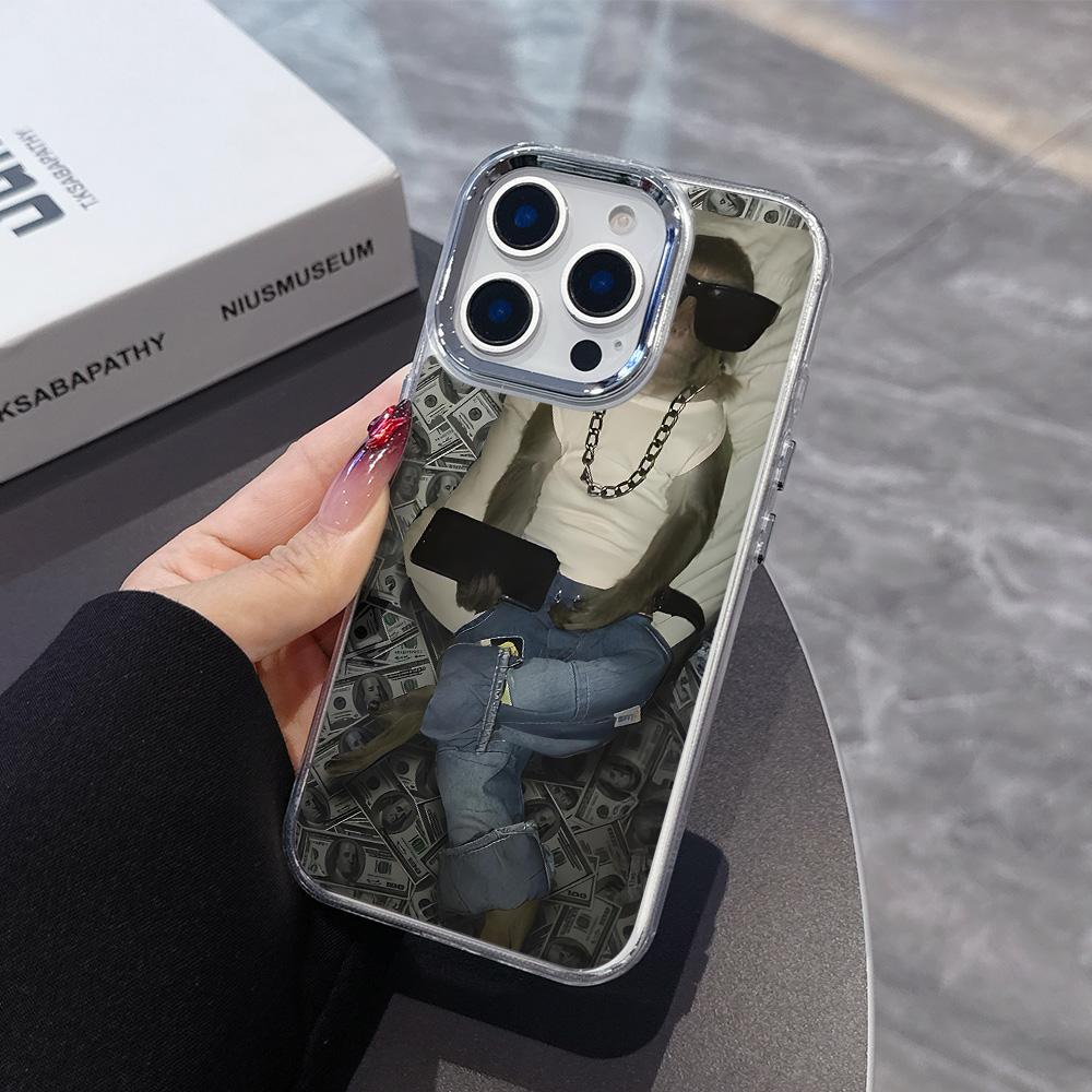 New Creative Monkey Pattern Phone Case For iPhone 17 16e 16 15 14 13 12 11 mini Pro Max X XR XSMAX 8 7Air Plus Transparent Cover