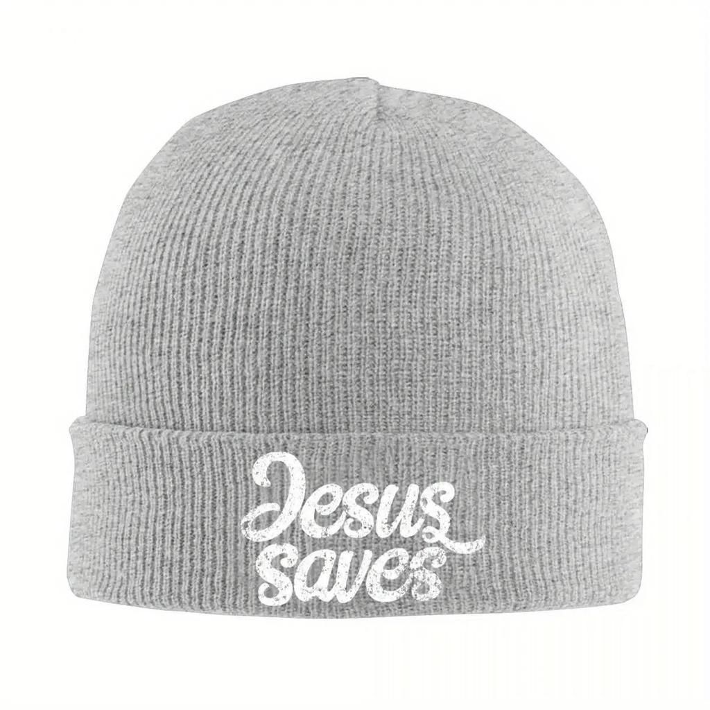 Jesus Saves Knitted Caps Womens Unisexs Skullies Beanies Winter Hats Christian God Casual Cap