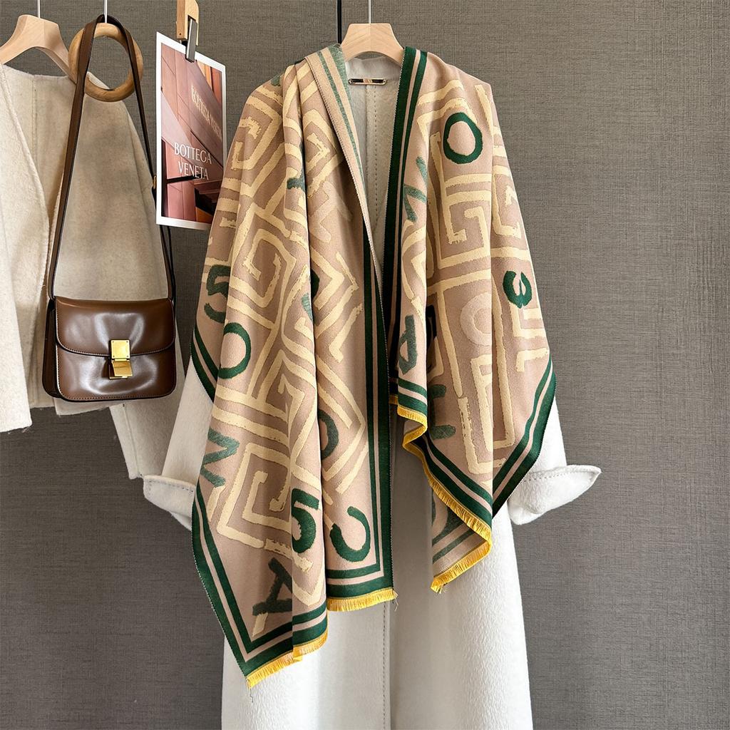 Winter Print Thick Warm Scarf Men Women Design Universal Cold Proof Scarves Luxury Foulard Bufandas Hijabs Poncho