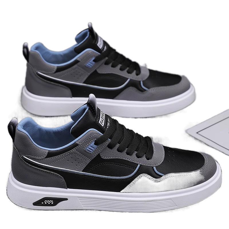 Autumn new leather panel shoes casual sports trendy shoes breathable winter