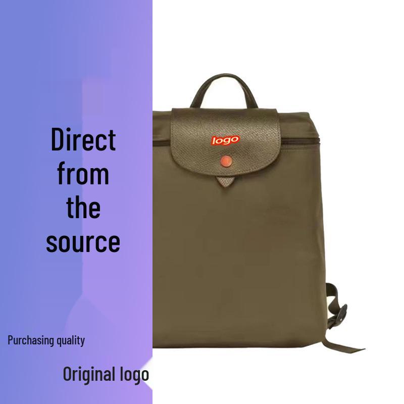 French Dragon Inlay Waterproof Nylon Backpack with Phone and ID Pocket - Women's Casual Street Style