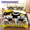 Cuphead Bettwäsche Steppbett Set Bettbezug Kissenbezug Heimdekoration Geburtstagsgeschenk (1 Bettbezug + 2 Kissenbezüge, ohne Füllung)