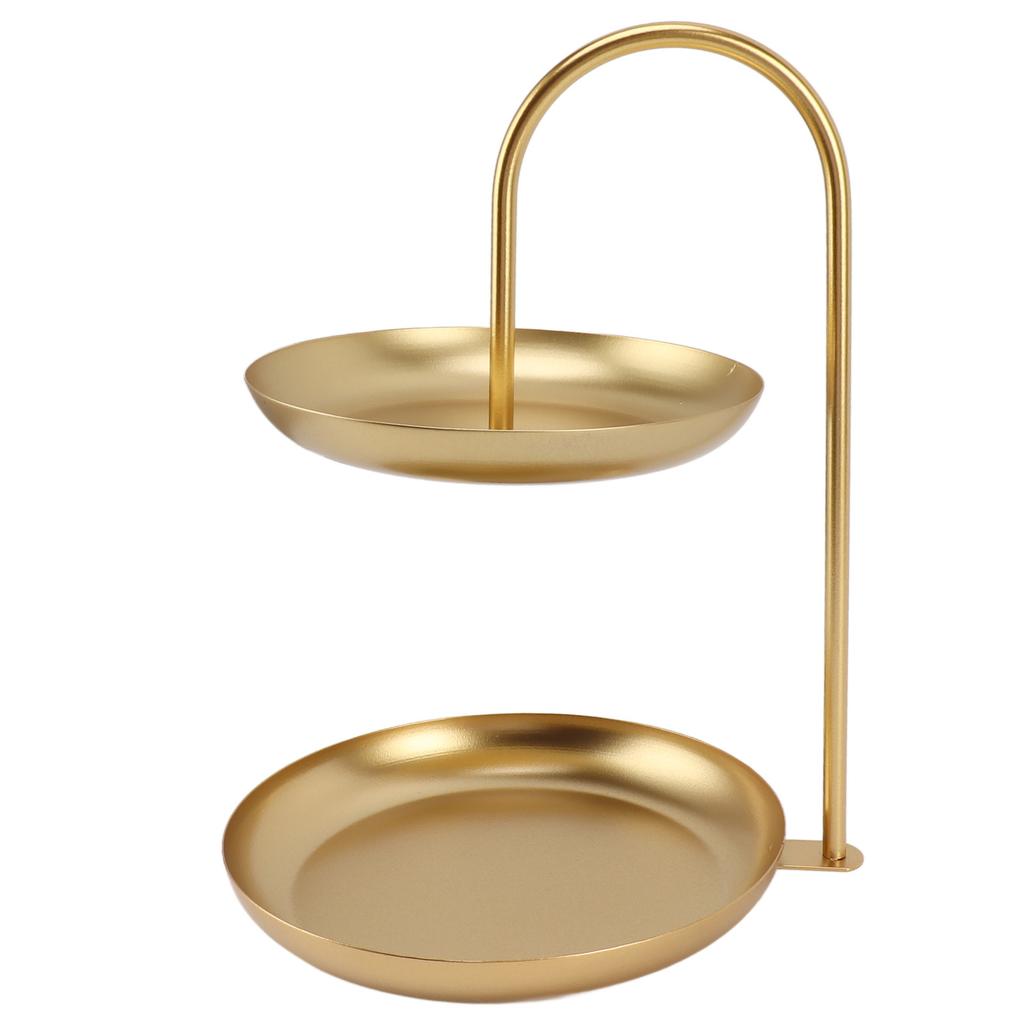 Dessertständer, Obstständer, rund, 2-stöckig, Eisen, Displayhalter für Party, Hochzeit, Geburtstag, Zuhause, Gold