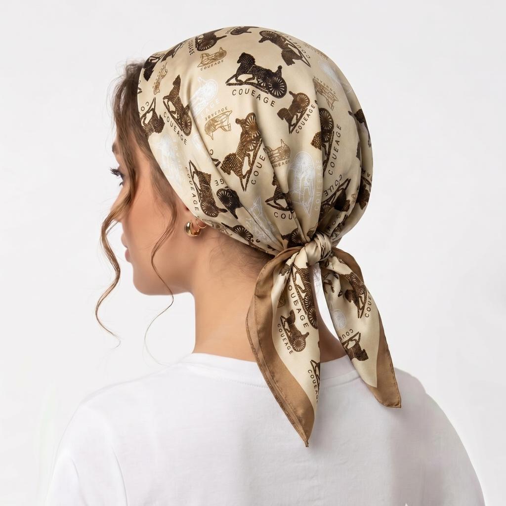 Scarf Woman Hijab Square Headscarf Bandana Handkerchief Silk Scarves Woman Fashion Windproof Shawl Wraps Turban Headband
