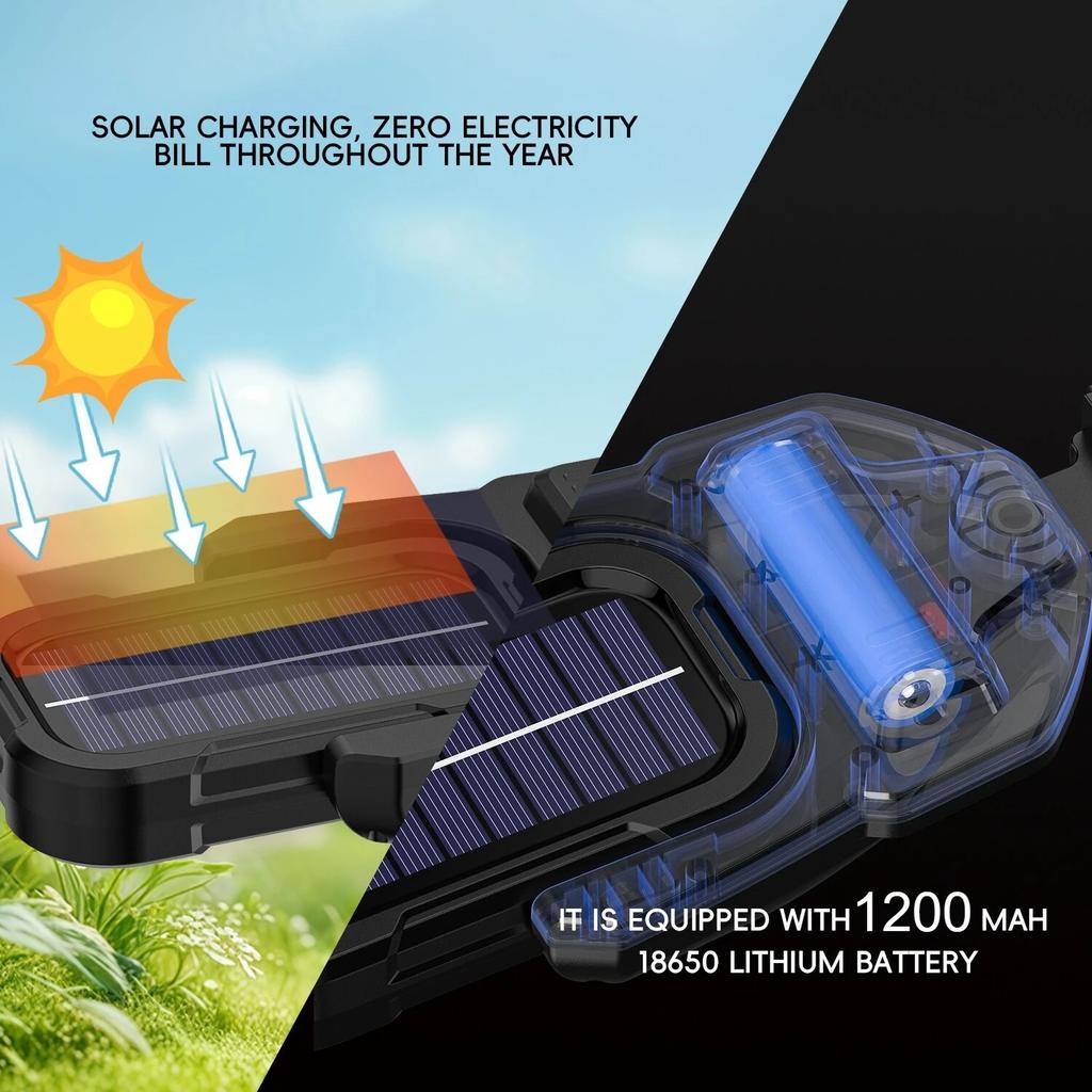 1PC Motion Sensor Solar Wall Lamp 3 Modes Outdoor Solar USB Rechargeable Light 60°/270° Adjustable Lamp for Patio Garden Garage