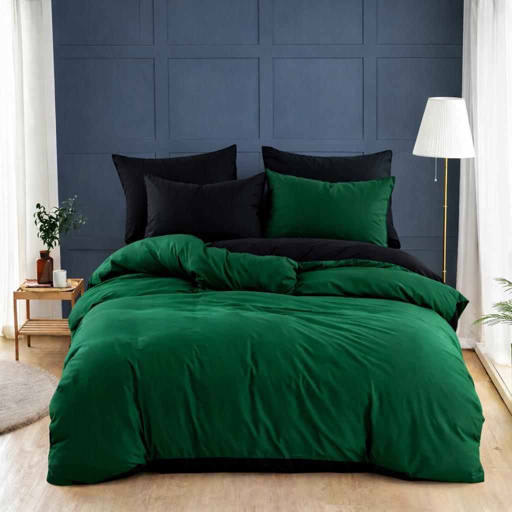 Double-sided Bedding 160x200 100% Cotton, Large Selection of Colors, Blue, Gray