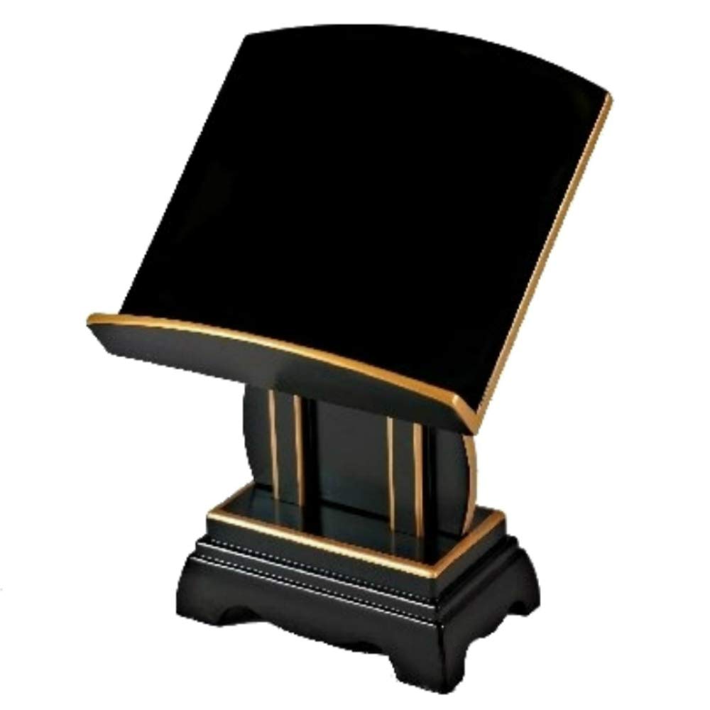 Sunmany Reading a stand for holding a family a low reading made in Yamanaka A simple design for Buddhist modern and Shinto black gold Compact and