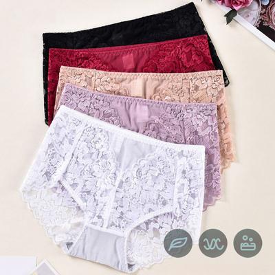 Sexy Mesh-Slip Weibliche Transparente Unterwäsche Mittlere Taille Dessous Frauen Dünne Spitze Innenhöschen Bequeme Unterhose Mit Hüftperspektive