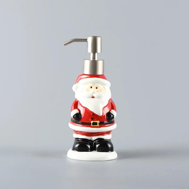 Ceramic lotion bottle Christmas hand lotion creative 3D hand-painted press bottle shampoo shower gel bottle bathroom accessories