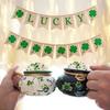 Decorations Banner St. Patrick's Day Streamers Indoor Outdoor Lucky Green Hanging Ornament Shamrock Decorations Walls Trees