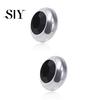 Stainless Steel Earrings 1 Pair Ear Studs Non-Piercing Magnetic Round Men Colored Rhinestone Embedded Women Fashion Jewelry Stud