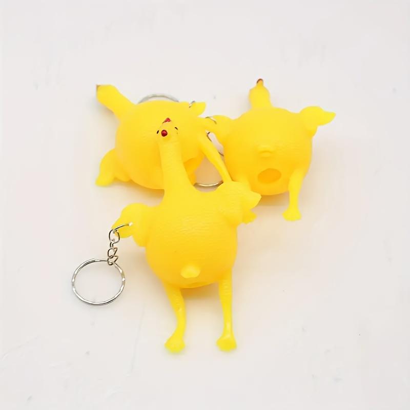 2 Stück Legehuhn Squishy Schlüsselanhänger, Lustige Knet-Neuheitenspielzeuge, Kreativer Schlüsselanhänger für Kindergeschenke