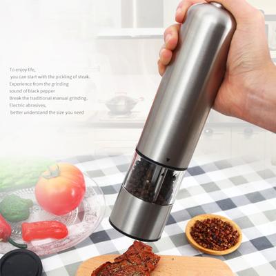 Electric Pepper Grinder Stainless Steel Pepper Mill Durable Easy To Clean Labor-saving Spice Grinder for Home