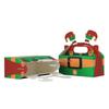 4PCS Foldable Christmas Treat Boxes Mini Cute Santa Cardboard Present Candy Cookie Boxes with Handles Holiday Party Favor