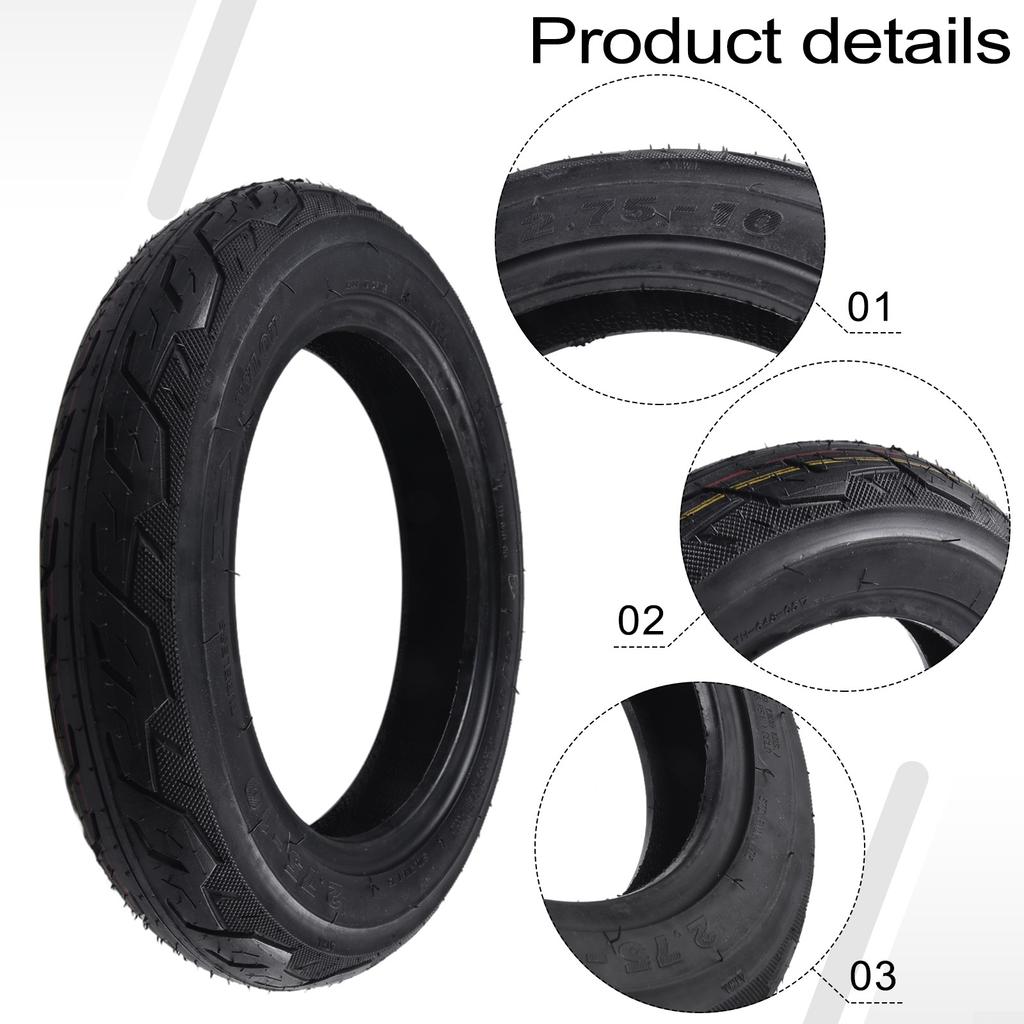 14 Inch Tubeless Tyre 14x2.75 2.75-10 Black Front Rear