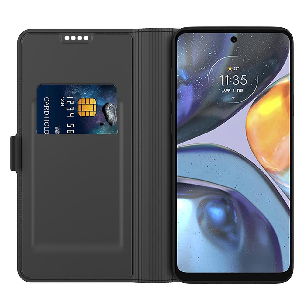 

For Motorola Edge 40 Pro 5G Card Slot Stand Case PU Leather Flip Phone Cover Black