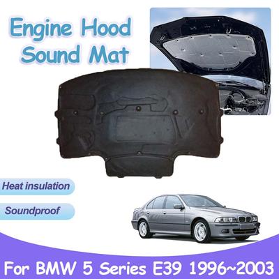 Almohadilla para Capó de Motor para BMW Serie 5 E39 520i 525i M5 1996~2003 Coche Aislamiento Térmico Acústico Algodón Alfombra Insonorizada Accesorios Interiores