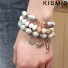 3Pcs Layered Boho Bracelets Set Stackable Stretch Bead Bracelet with Elephant Heart Charm for Women Fashion Jewelry