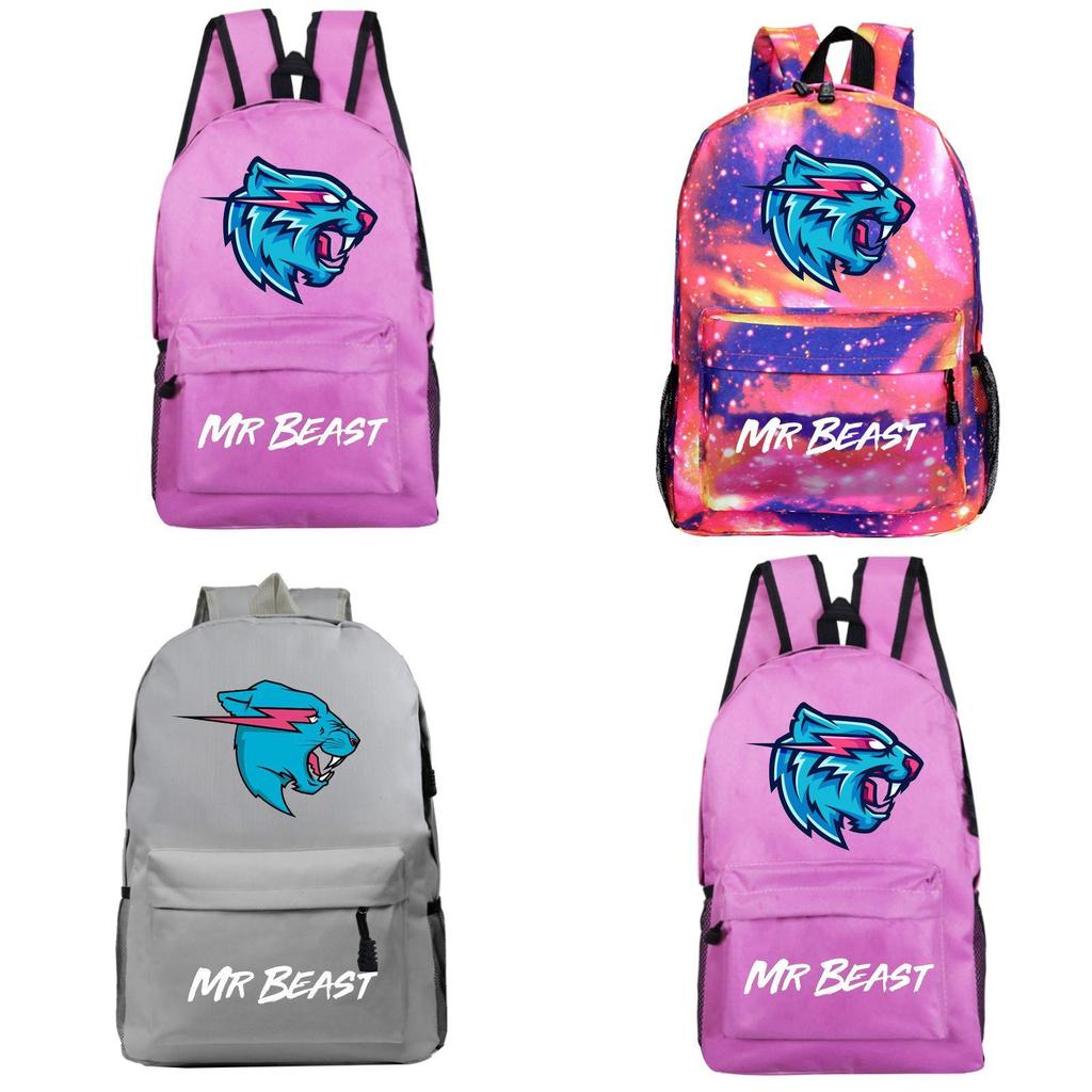 Mr Beast Lightning Cat Backpack High Capacity School Bag With Breathable Material