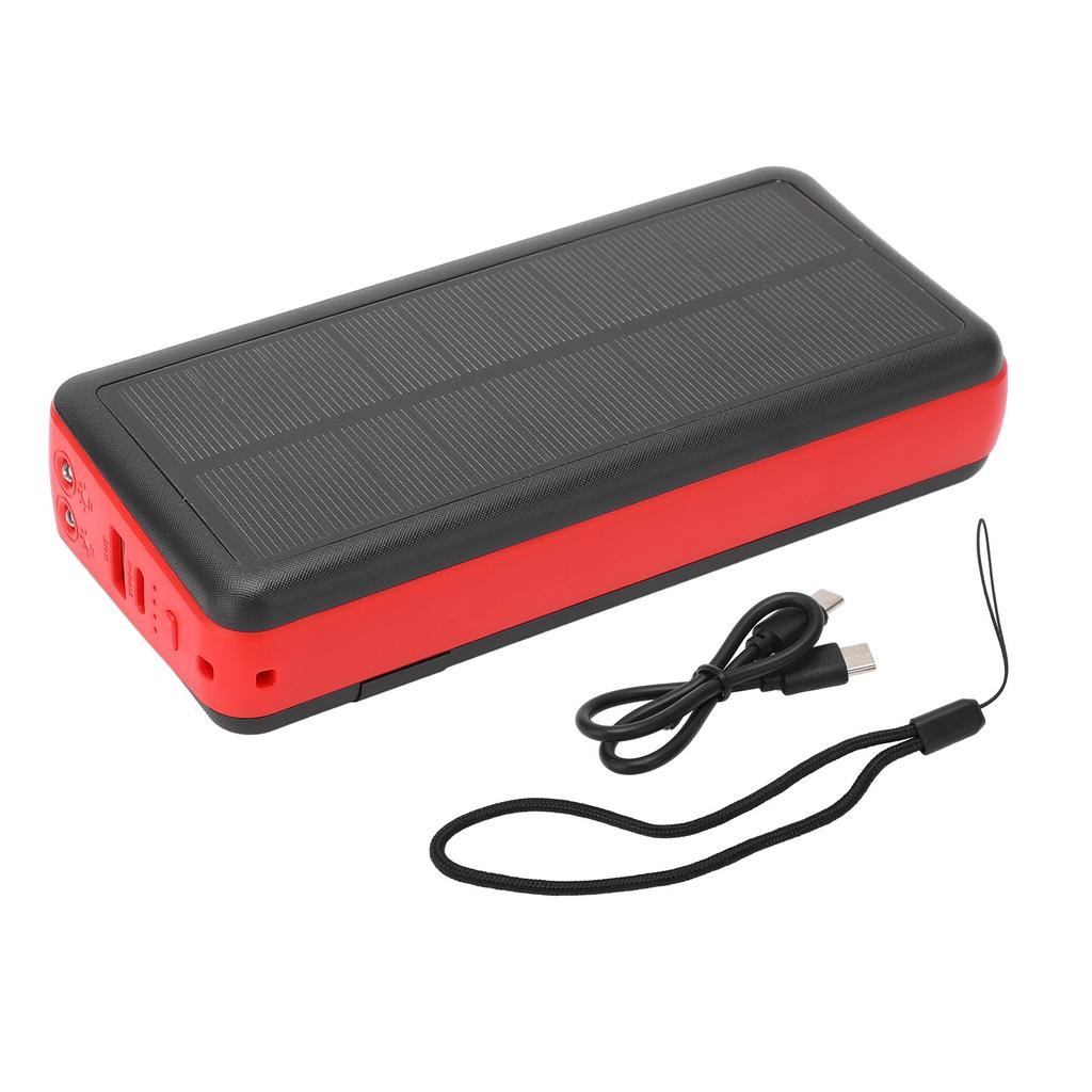 Portable Solar Power Bank ABS 30000mah with White LED Light Charger for Outdoor Camping