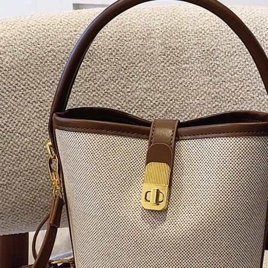 Women Messenger Bag Faux Leather Shoulder Bag with Top Handle Adjustable Strap Splicing Bucket Bag Crossbody Handbag for Daily Use Party Date