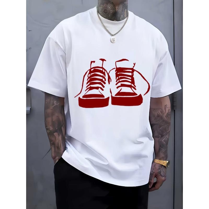 

Popular Print Heavyweight Letter Short-Sleeved T-Shirt Loose Versatile Basic Solid Color Round Neck Summer Breathable Casual S