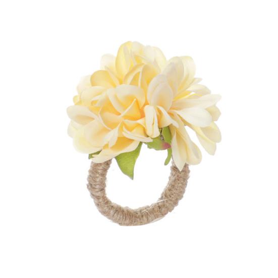 Artificial Flower Napkin Ring Farmhouse Rustic Jute Rope Dinner Napkin Holder Buckle Birthday Wedding Party Hotel Restaurant Table Decoration