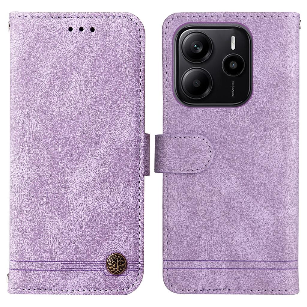 For Xiaomi Redmi Note 14 4G (164.84mm) Leather Wallet Cases Skin Touch Phone Cover Stand with Strap