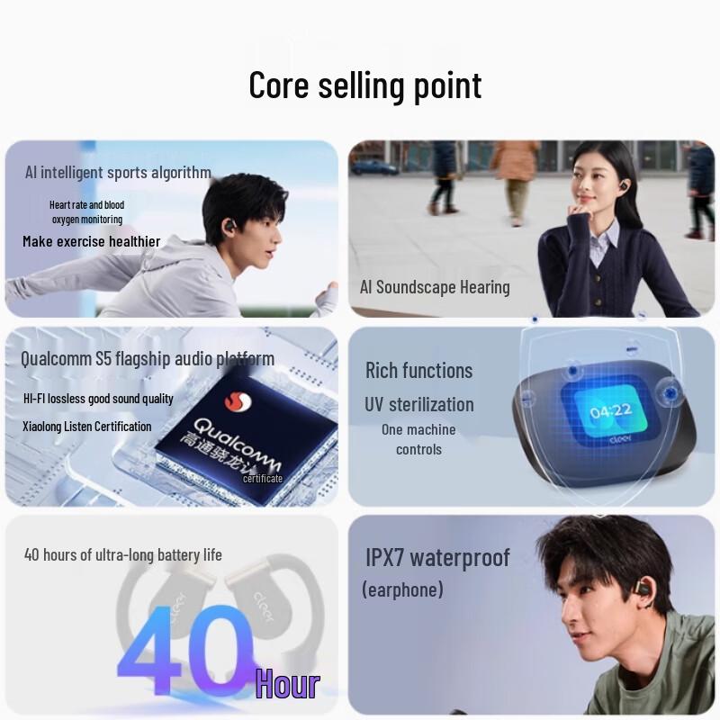 Cleer ARC3 Open-Ear Wireless AI Sport Earbuds with Dolby Audio