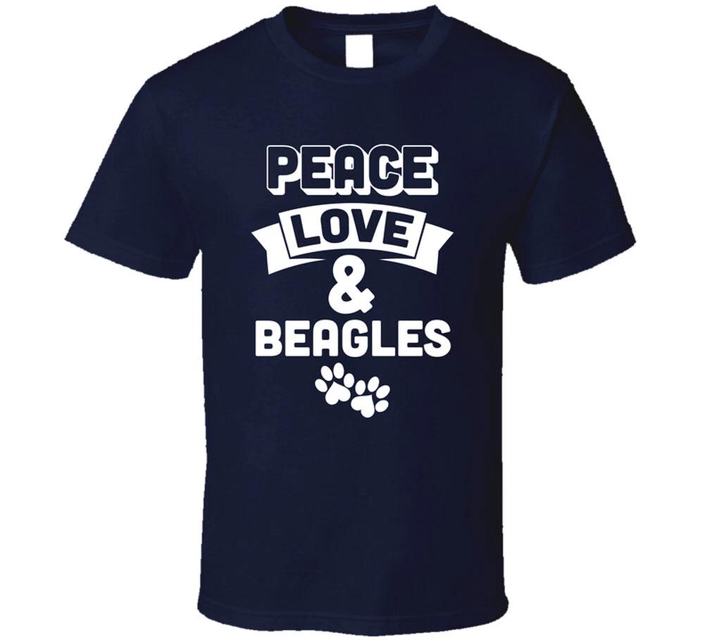 Peace Love And Beagles Funny Dog Pup Gift T Shirt 3XL