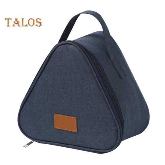 

Сумка для ланча, органайзер для закусок с ручкой, легко моется, водонепроницаемая, устойчивая к пятнам, треугольная сумка для ланча с пищевой алюминиевой подкладкой S темно-синий