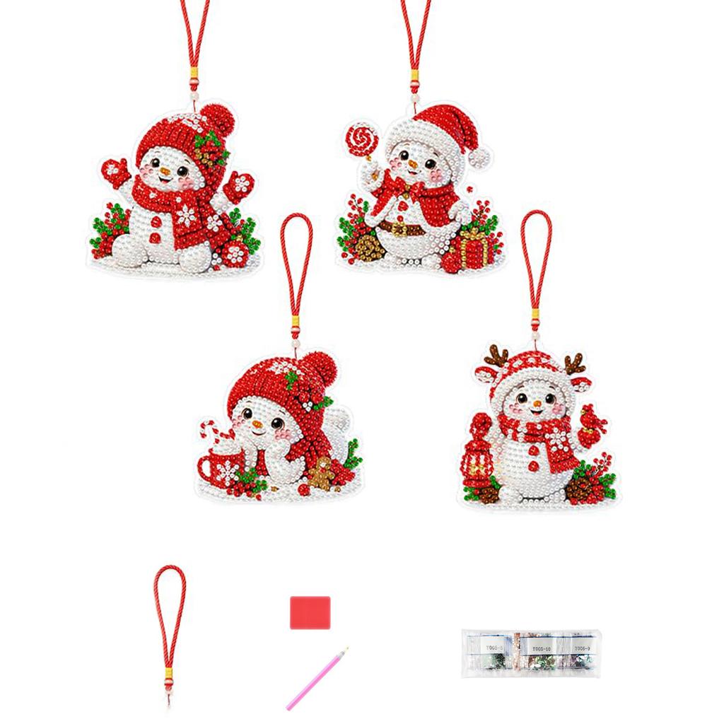 2D Ornament Set, 4 Pack, for Christmas and Halloween Hanging Decor