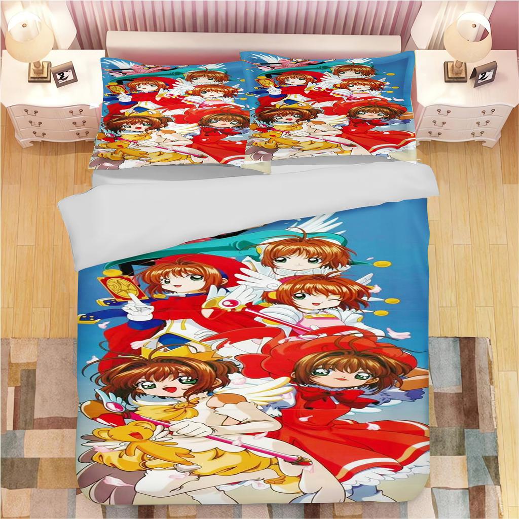 Cardcaptor Sakura Anime Printed Pillowcase Set for Adults and Children Duvet Cover Comforter Home Fashion Boys Girls 3D Bedding