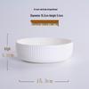 Korean Style White Bone China Vertical Stripe Dish - Shallow & Deep Options
