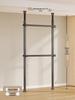 Floor-Standing Clothes Rack: Bedroom Hanger, Retractable Drying Rod, Coat & Hat Rack.