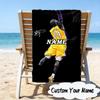 Custom Name Legacy Lakers' Gold Microfiber Beach Towel Super Soft & Absorbent for Bath, Beach, Travel  Bath Time Accessory, Fan gifts