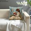 Enchanting 2D Printed Pillow Cover: Girl Reading Book Amidst Floral Wonderland Sofa cushion cover, home decoration, 2D printing