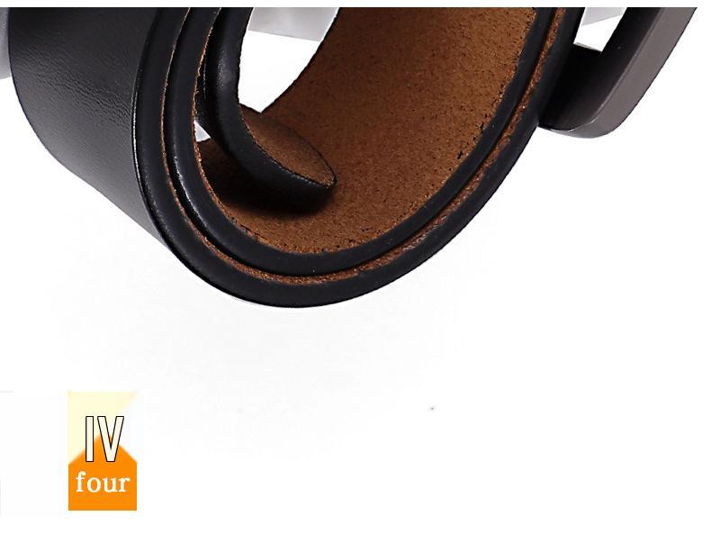 Men's Retro Pin Buckle Leather Belt - Genuine Cowhide, Plus Size