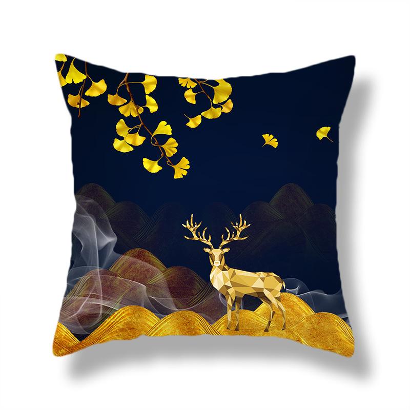 45X45CM Creative Hand-painted Natural Scenery Cushion Cover Sofa Office Seat Cushion Cover Creative Ornaments Home Decoration